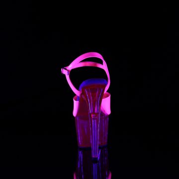 ADORE-709UVT Růžové svítící sexy boty Pleaser - zadní pohled ADORE-709UVT Růžové svítící sexy boty Pleaser - zadní pohled