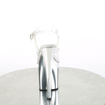 ENCHANT-708 Stříbrné sexy boty Pleaser - zadní pohled ENCHANT-708 Stříbrné sexy boty Pleaser - zadní pohled