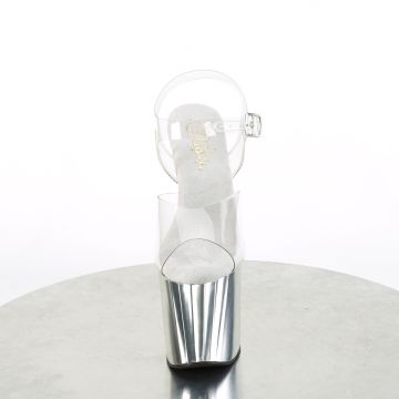 ENCHANT-708 Stříbrné sexy boty Pleaser - přední pohled ENCHANT-708 Stříbrné sexy boty Pleaser - přední pohled