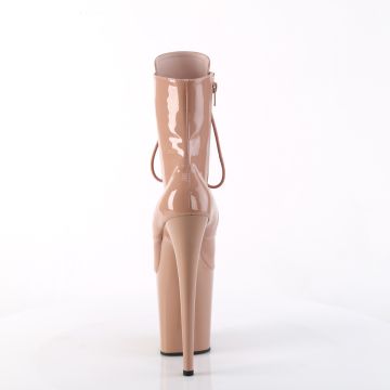 FLAMINGO-1020 Sexy ruměncové kotníkové kozačky Pleaser - zadní pohled