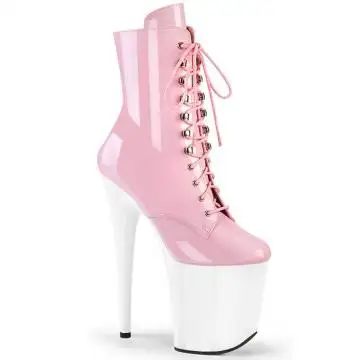 FLAMINGO-1020 Sexy růžové kotníkové kozačky