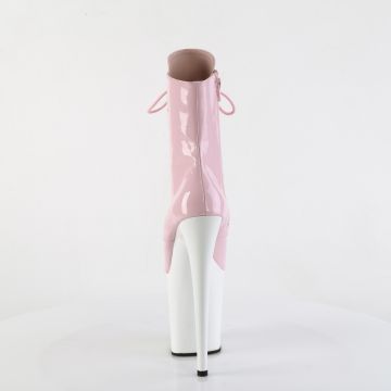 FLAMINGO-1020 Sexy růžové kotníkové kozačky Pleaser - zadní pohled FLAMINGO-1020 Sexy růžové kotníkové kozačky Pleaser - zadní pohled