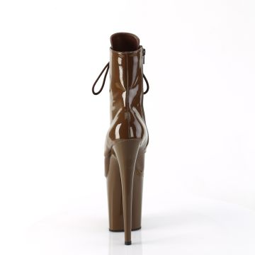 FLAMINGO-1020 Hnědé kotníkové kozačky Pleaser - zadní pohled