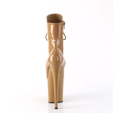 FLAMINGO-1020 Sexy karamelové kotníkové kozačky Pleaser - zadní pohled