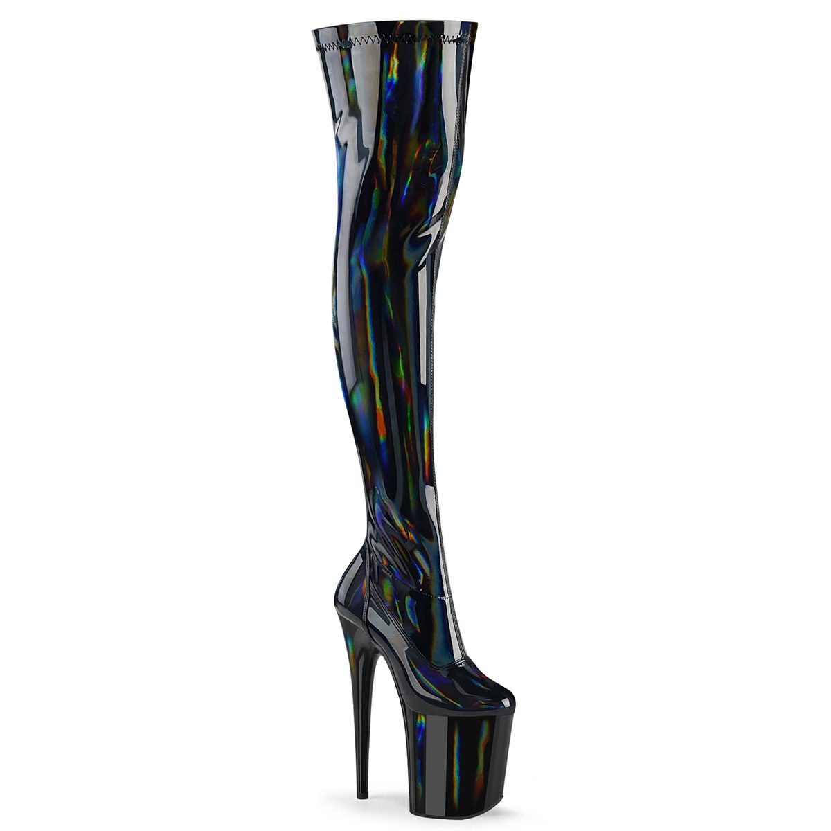 FLAMINGO-3000HWR Černé sexy stehenní kozačky | FLAMINGO-3000HWR Pleaser