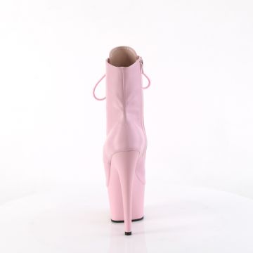 ADORE-1021 Růžové kotníkové kozačky Pleaser - zadní pohled