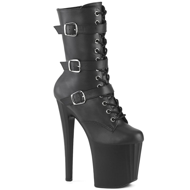 ENCHANT-1043 Černé kozačky Pleaser