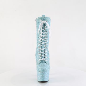 ADORE-1040GR Sexy modré kotníčkové kozačky Pleaser - přední pohled