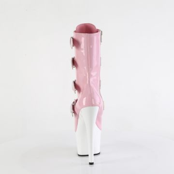 ADORE-1046TT Růžové kotníkové kozačky Pleaser - zadní pohled ADORE-1046TT Růžové kotníkové kozačky Pleaser - zadní pohled