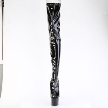 ADORE-4011 Černé kozačky na stehna Pleaser - přední pohled