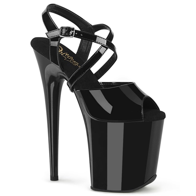 FLAMINGO-824 Páskové černé boty Pleaser