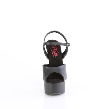 GLEAM-609 Černé sandály Pleaser Pleaser - přední pohled GLEAM-609 Černé sandály Pleaser Pleaser - přední pohled