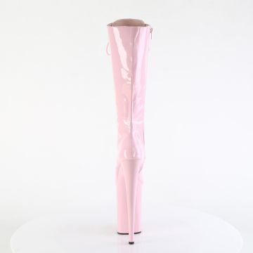 INFINITY-2020 Růžové kozačky na extra podpatku Pleaser - zadní pohled