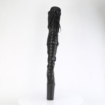 INFINITY-3028 Černé erotické kozačky Pleaser - přední pohled INFINITY-3028 Černé erotické kozačky Pleaser - přední pohled