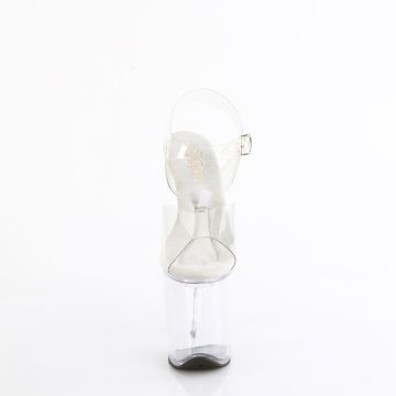 TREASURE-808FLA Průhledné boty Pleaser Pleaser - přední pohled TREASURE-808FLA Průhledné boty Pleaser Pleaser - přední pohled