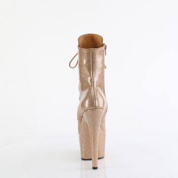 ADORE-1020GP Zlaté kotníčkové kozačky Pleaser - zadní pohled ADORE-1020GP Zlaté kotníčkové kozačky Pleaser - zadní pohled