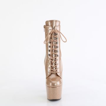 ADORE-1020GP Zlaté kotníčkové kozačky Pleaser - přední pohled ADORE-1020GP Zlaté kotníčkové kozačky Pleaser - přední pohled