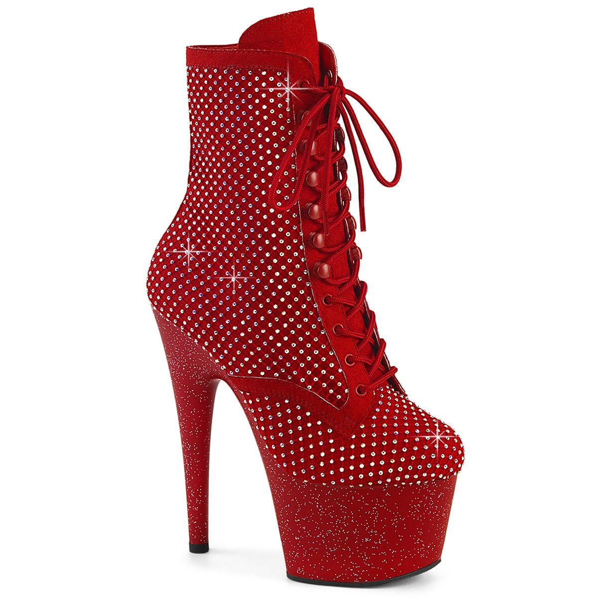 ADORE-1020RM Červené kotníčkové kozačky | ADORE-1020RM Pleaser