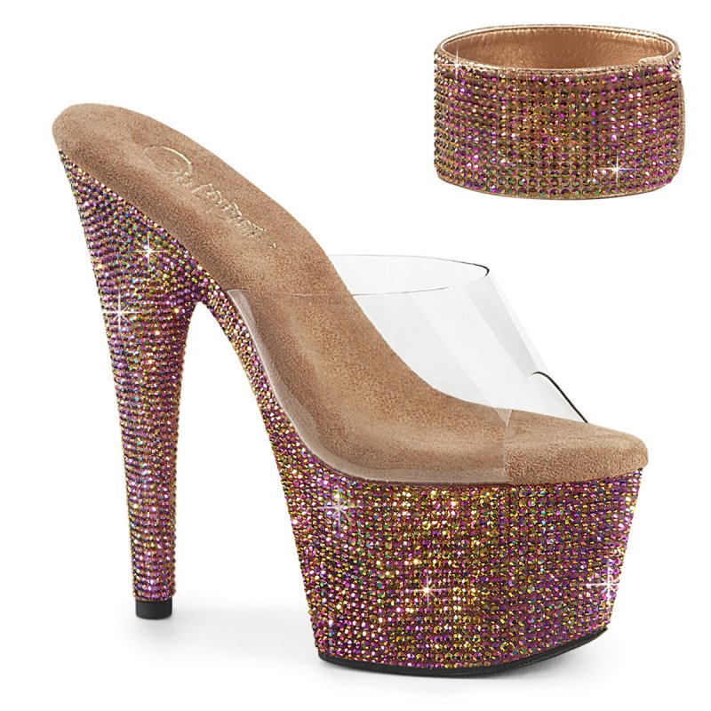 BEJEWELED-712RS Bronz pantofle Pleaser