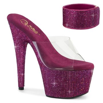 BEJEWELED-712RS Fialové pantofle Pleaser