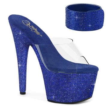 BEJEWELED-712RS Modré pantofle Pleaser