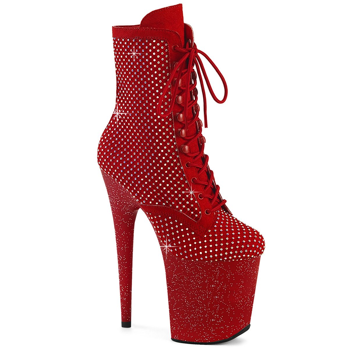 FLAMINGO-1020RM Červené kotníkové kozačky | FLAMINGO-1020RM Pleaser