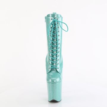 FLAMINGO-1040GP Azurové kotníkové kozačky Pleaser - přední pohled FLAMINGO-1040GP Azurové kotníkové kozačky Pleaser - přední pohled