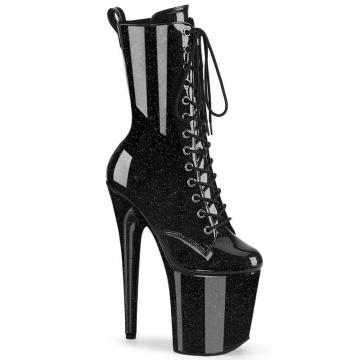 FLAMINGO-1040GP Černé kotníkové kozačky Pleaser