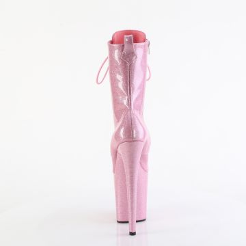 FLAMINGO-1040GP Růžové kotníkové kozačky Pleaser Pleaser - zadní pohled FLAMINGO-1040GP Růžové kotníkové kozačky Pleaser Pleaser - zadní pohled