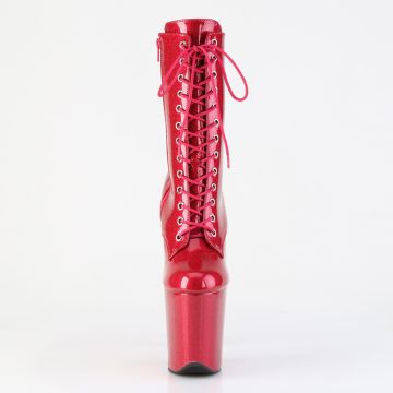 FLAMINGO-1040GP Fuchsiové kotníkové kozačky Pleaser - přední pohled FLAMINGO-1040GP Fuchsiové kotníkové kozačky Pleaser - přední pohled