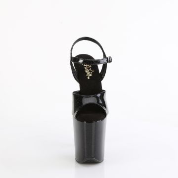 FLAMINGO-809GP Černé sandály Pleaser Pleaser - přední pohled FLAMINGO-809GP Černé sandály Pleaser Pleaser - přední pohled