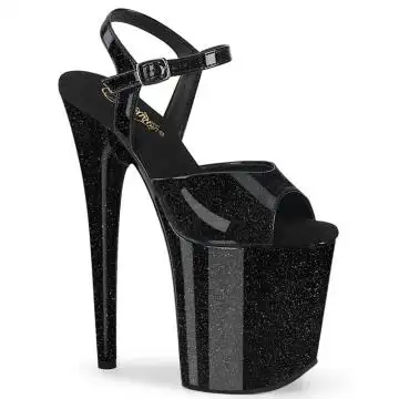 FLAMINGO-809GP Černé sandály Pleaser