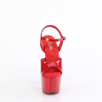 ADORE-709GP Červené sandály Pleaser Pleaser - přední pohled