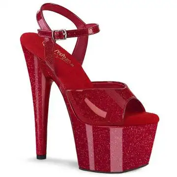 ADORE-709GP Červené sandály Pleaser