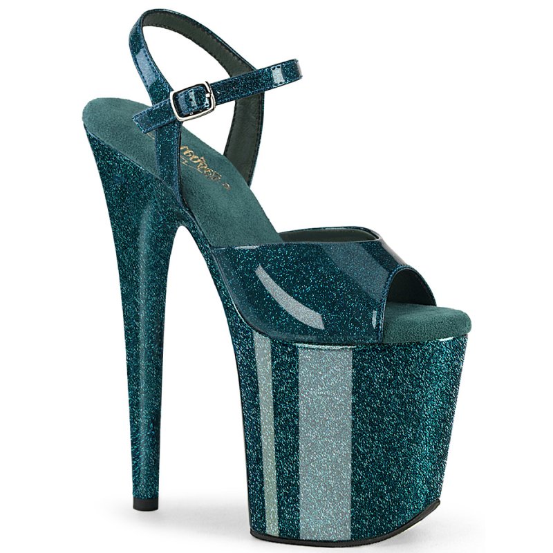 FLAMINGO-809GP Sandály Pleaser na extra vysokém podpatku