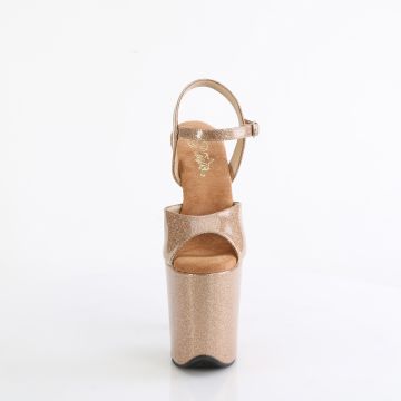 FLAMINGO-809GP Zlaté sandály Pleaser Pleaser - přední pohled FLAMINGO-809GP Zlaté sandály Pleaser Pleaser - přední pohled