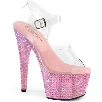 BEJEWELED-708RRS Růžové luxusní boty Pleaser