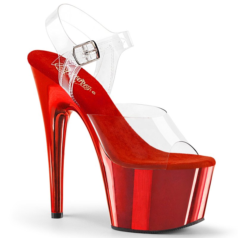 ADORE-708 Červené sandály Pleaser