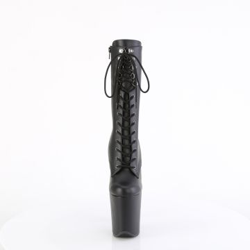 FLAMINGO-1054 Černé kozačky na pole dance Pleaser - přední pohled