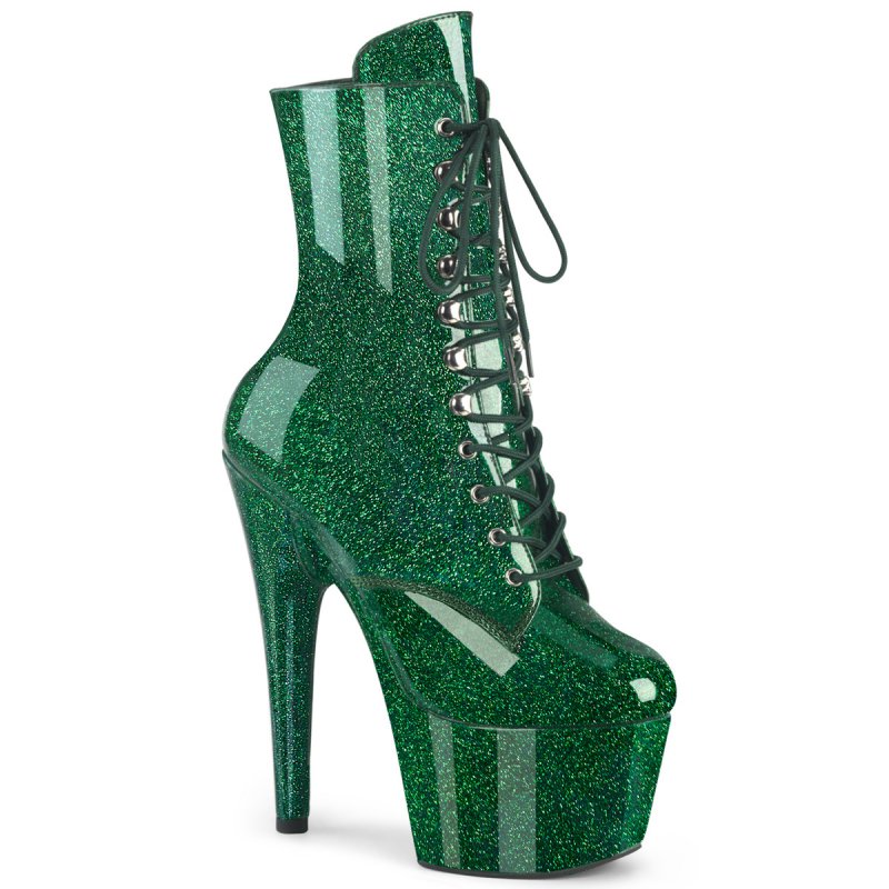 ADORE-1020GP Zelené kotníčkové kozačky Pleaser