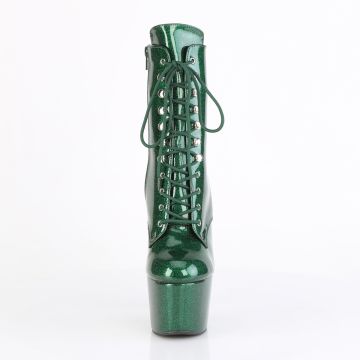 ADORE-1020GP Zelené kotníčkové kozačky Pleaser Pleaser - přední pohled ADORE-1020GP Zelené kotníčkové kozačky Pleaser Pleaser - přední pohled