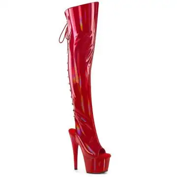 ADORE-3019HWR Červené kozačky Pleaser