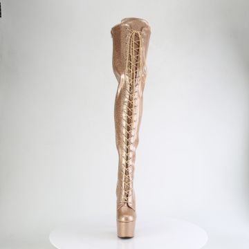 ADORE-3020GP Zlaté kozačky Pleaser Pleaser - přední pohled ADORE-3020GP Zlaté kozačky Pleaser Pleaser - přední pohled