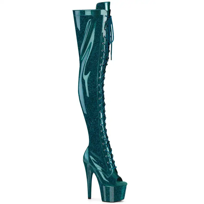 ADORE-3021GP Modré kozačky Pleaser