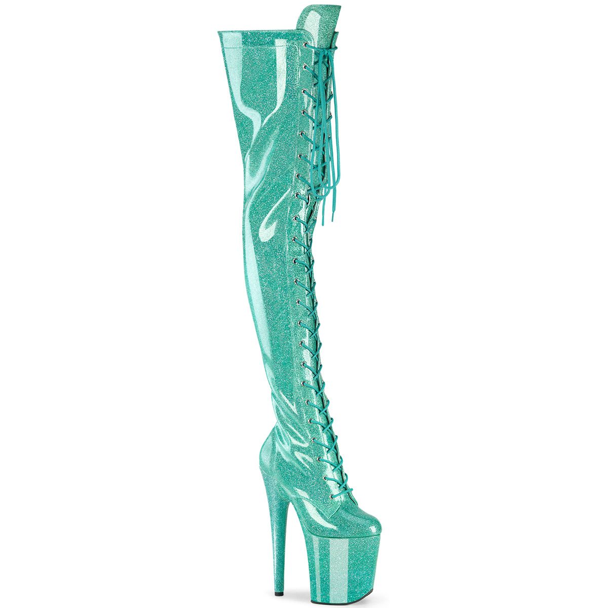 FLAMINGO-3020GP Modré stehenní kozačky | FLAMINGO-3020GP Pleaser