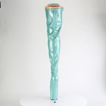 FLAMINGO-3020GP Modré stehenní kozačky Pleaser - zadní pohled FLAMINGO-3020GP Modré stehenní kozačky Pleaser - zadní pohled