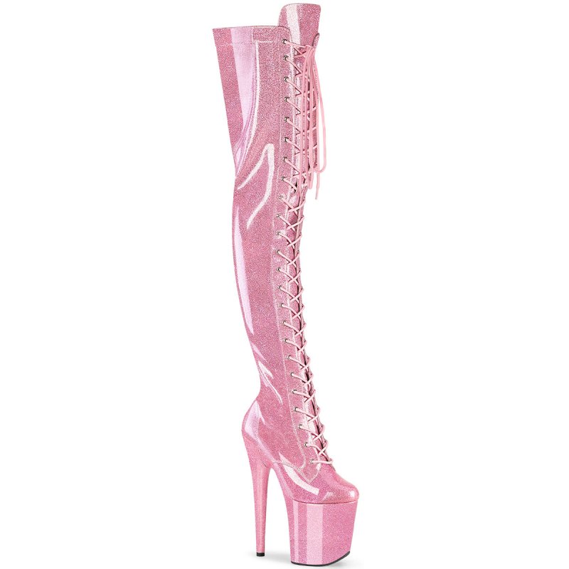 FLAMINGO-3020GP Růžové stehenní kozačky