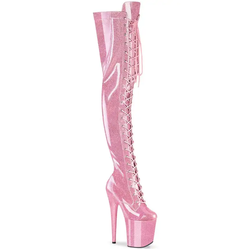 FLAMINGO-3020GP Růžové stehenní kozačky