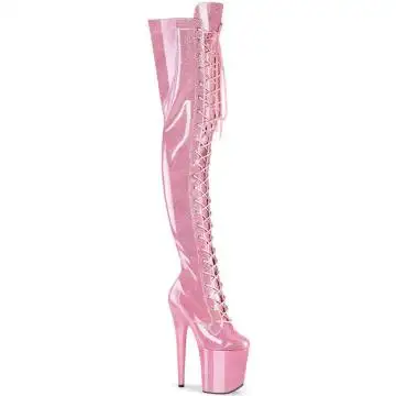 FLAMINGO-3020GP Růžové stehenní kozačky