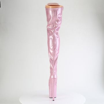 FLAMINGO-3020GP Růžové stehenní kozačky Pleaser - zadní pohled FLAMINGO-3020GP Růžové stehenní kozačky Pleaser - zadní pohled